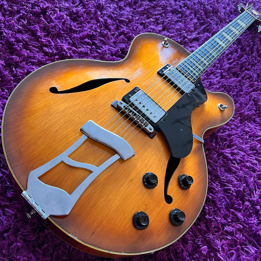 1970s Hagstrom Jimmy D'Aquisto Archtop Tobacco Sunburst (Made in Sweden) (w/ HSC)