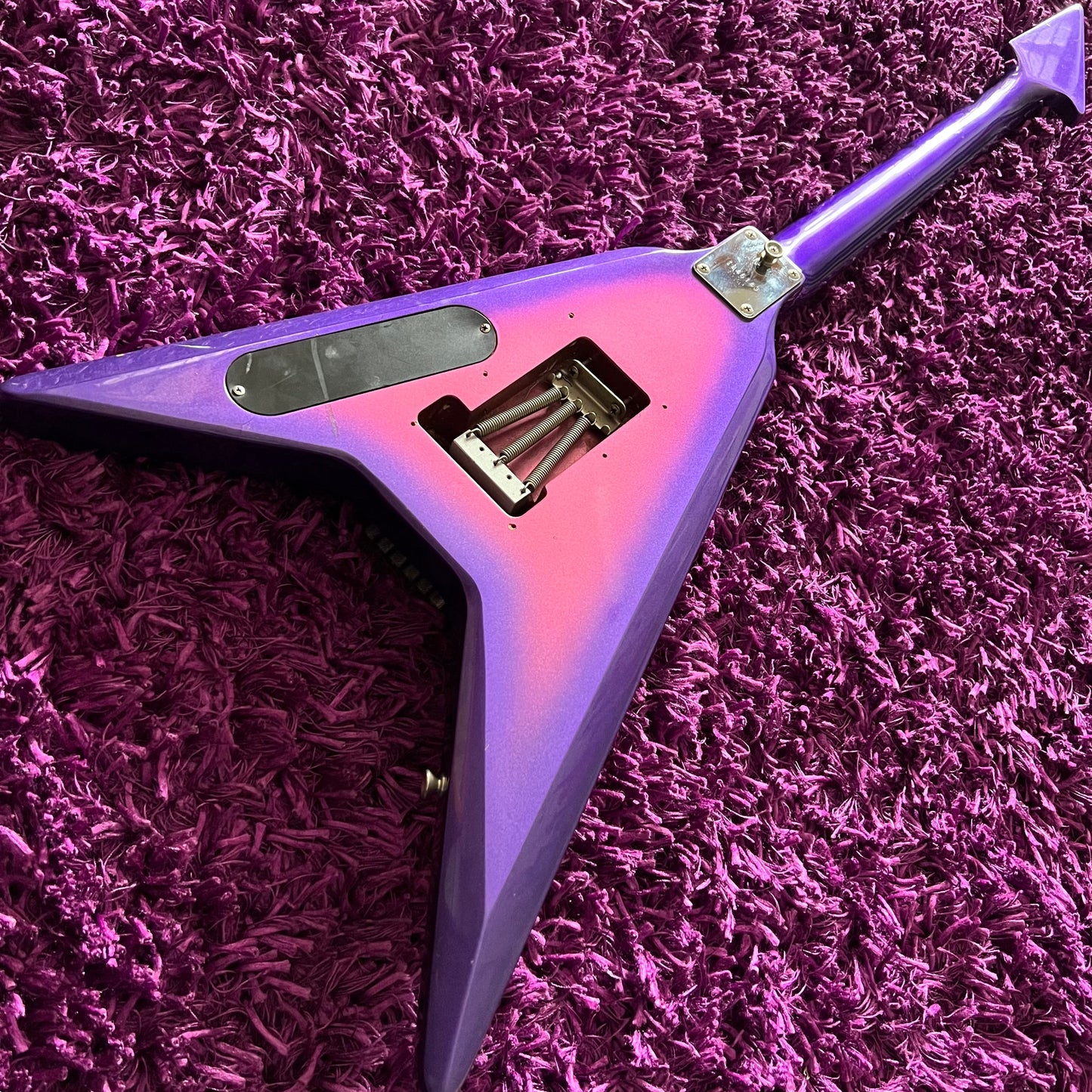1984 Greco Japan GTV-60 TUSK Flying V Purple Burst