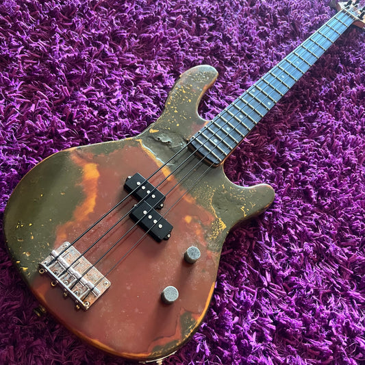 Wood-Fired Custom Bass Guitar (Burnt Finish)