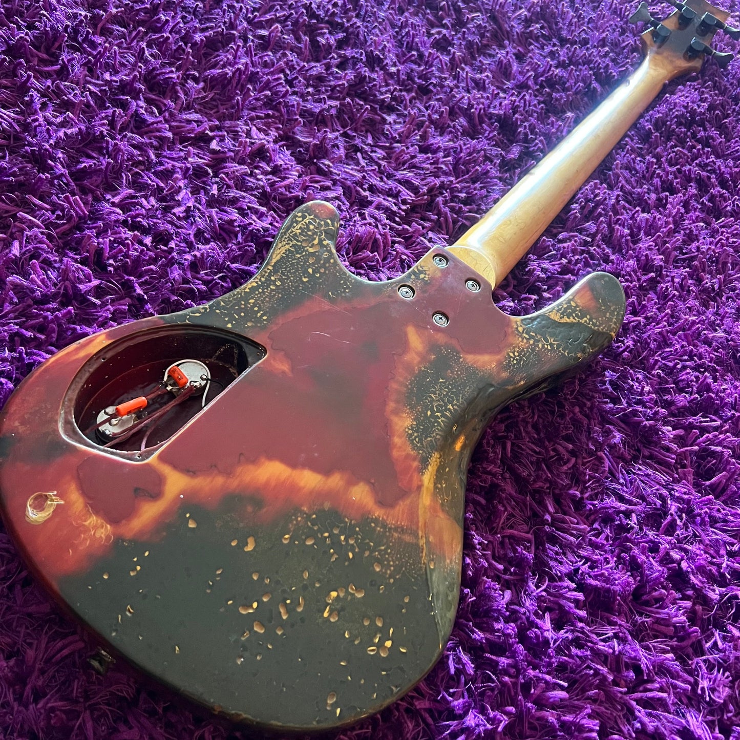 Wood-Fired Custom Bass Guitar (Burnt Finish)