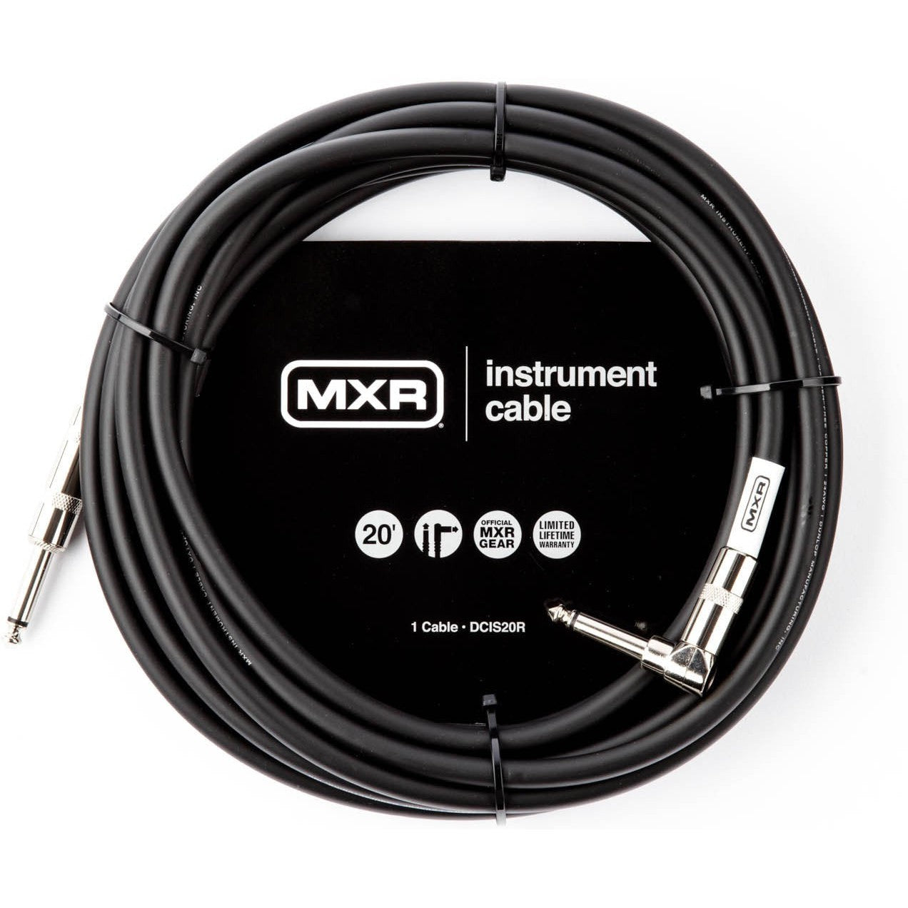 MXR DCIS20R 20 Foot Instrument Cable Right Angle Connector