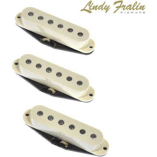 Lindy Fralin Vintage Hot Strat Stratocaster Pickups Set - Parchment Covers