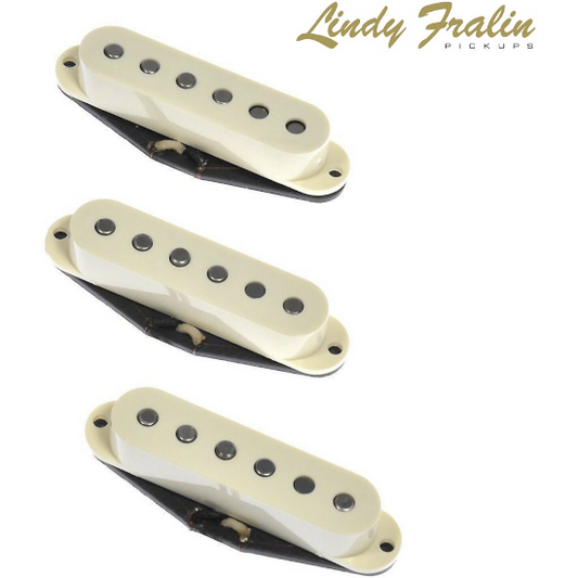 Lindy Fralin Vintage Hot Strat Stratocaster Pickups Set - Parchment Covers