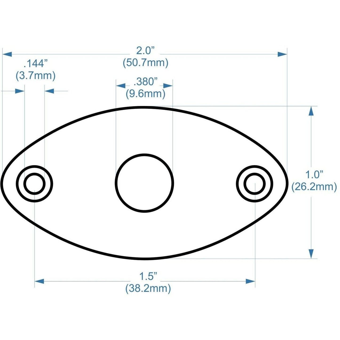 Jack Plate Oval Style Curved Chrome