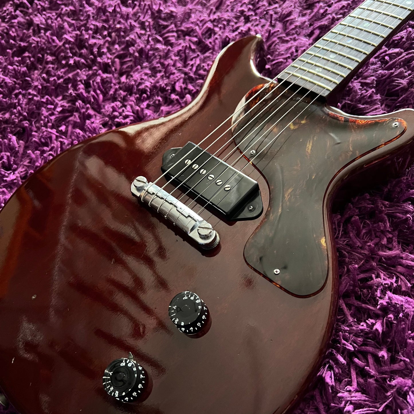 1975 Greco TV-500 LP Junior Style Double Cut Wine Red