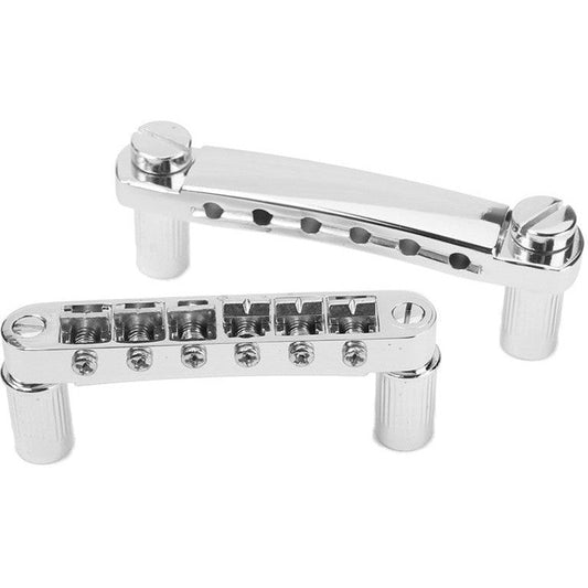 DR Parts Guitar Bridge LP Style Tune-O-Matic Bridge & Tailpiece Les Paul Chrome