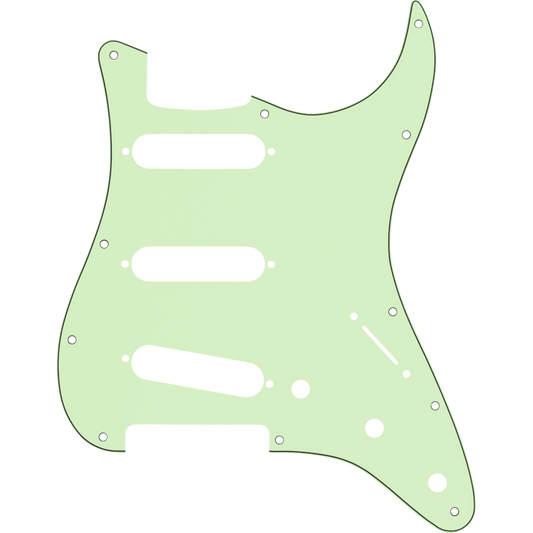 Custom Eagle 11 Hole Scratchplate Pickguard Strat Stratocaster Guitar Japanese Mint/Black/Mint