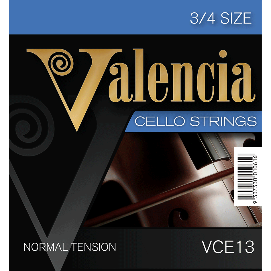 Valencia Cello Strings 3/4 Size Beginner Full Set Steel